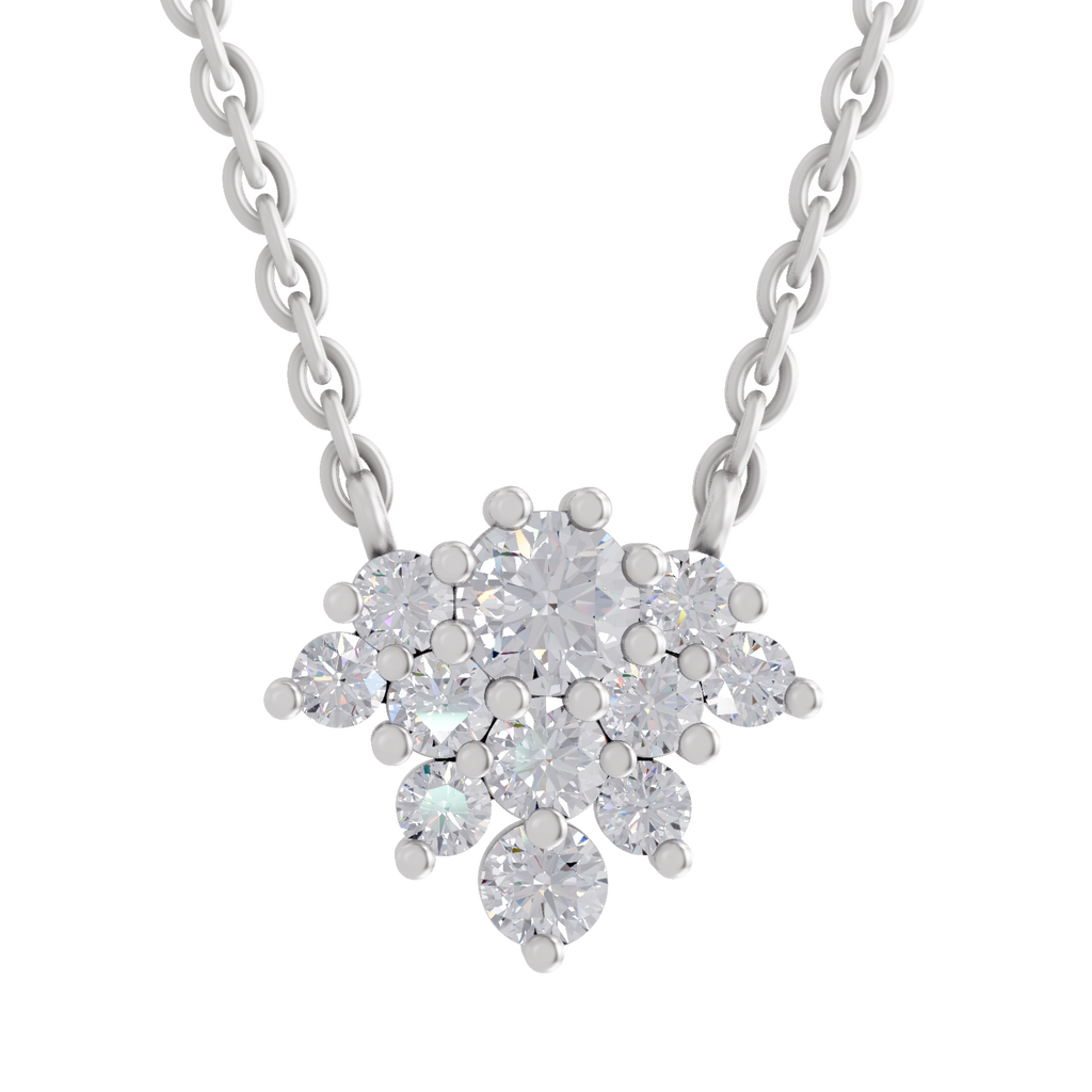 1.03 Carat Frost Bloom Pendant Necklace 14K - White Gold
