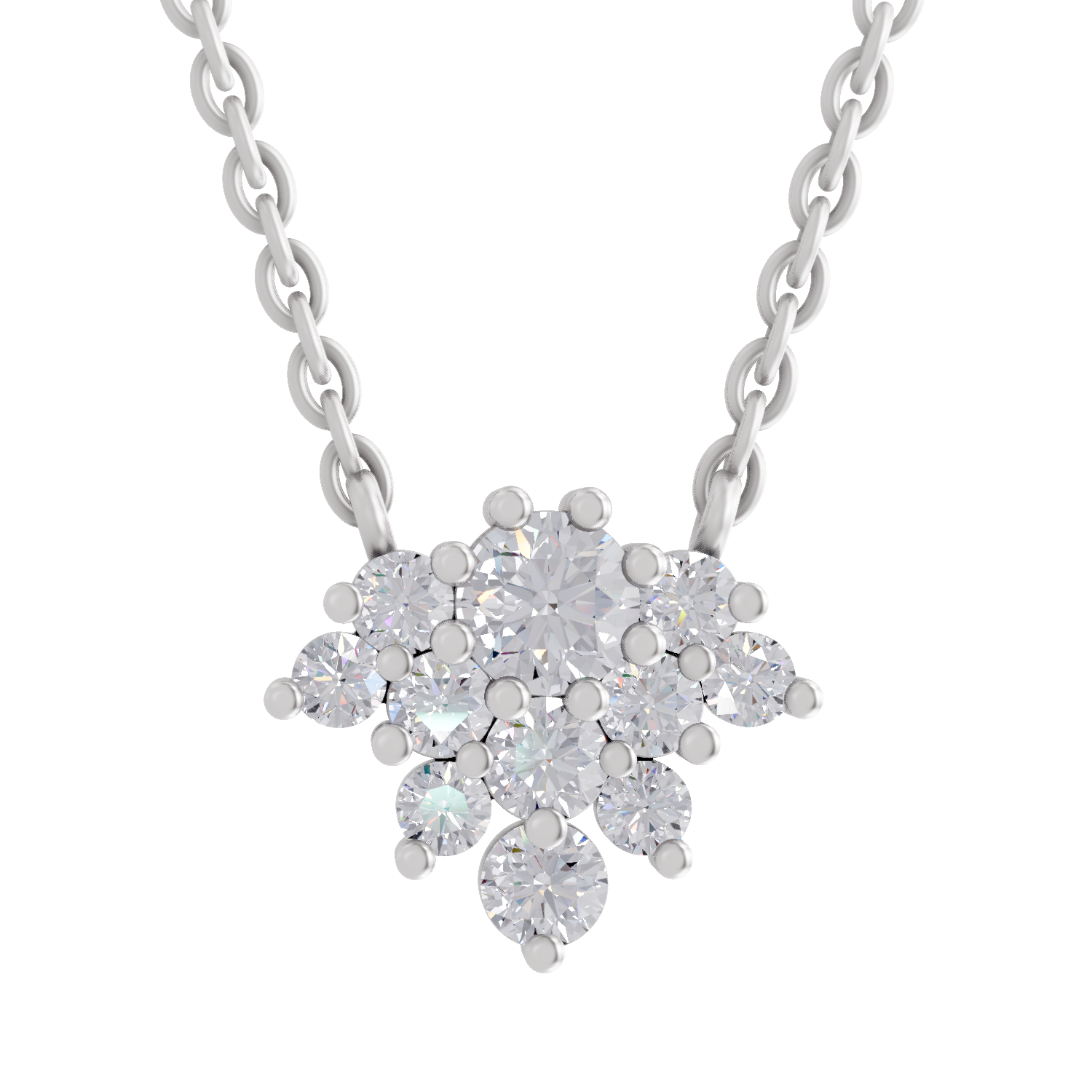 1.03 Carat Frost Bloom Pendant Necklace 14K - White Gold