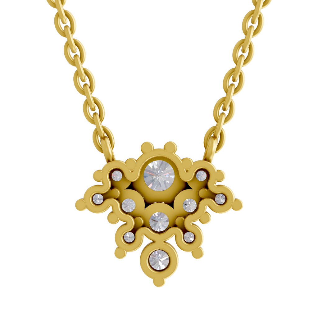 1.03 Carat Frost Bloom Pendant Necklace 14K