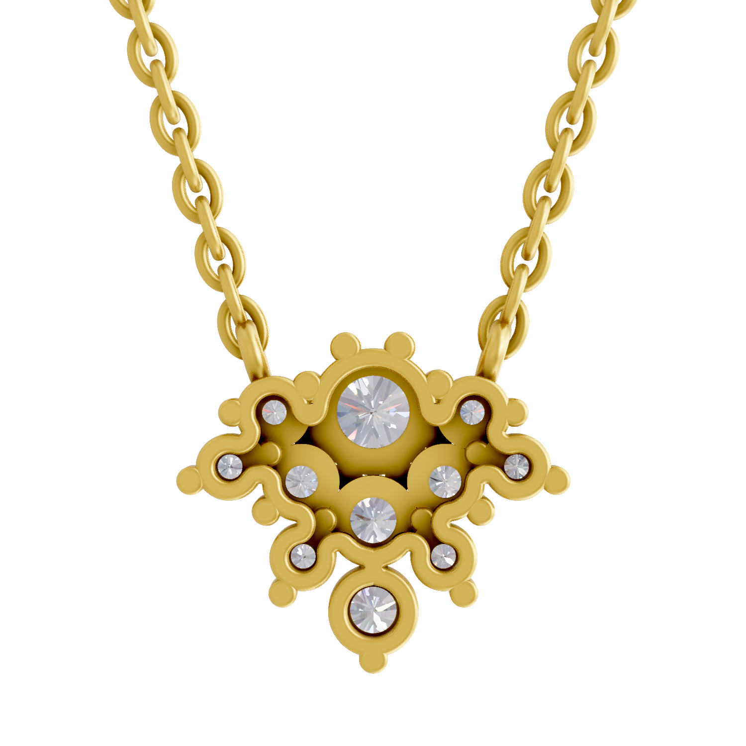 1.03 Carat Frost Bloom Pendant Necklace 14K