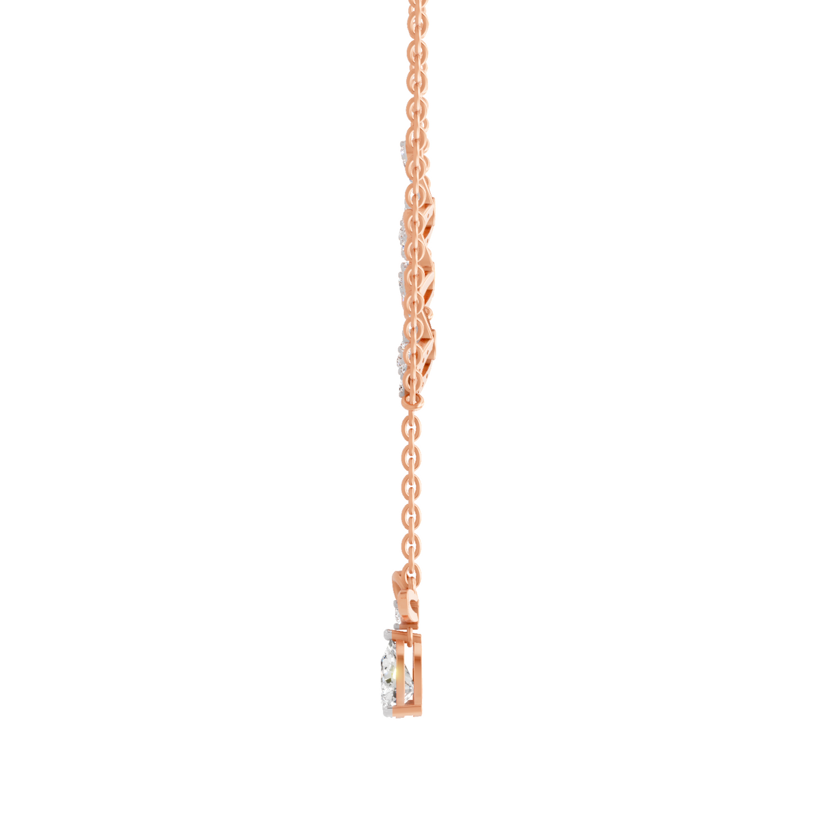 Exquisite Pear Floral Diamond Necklace