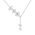 1.22 Carat Pear Diamond Floral Necklace 14K - White Gold