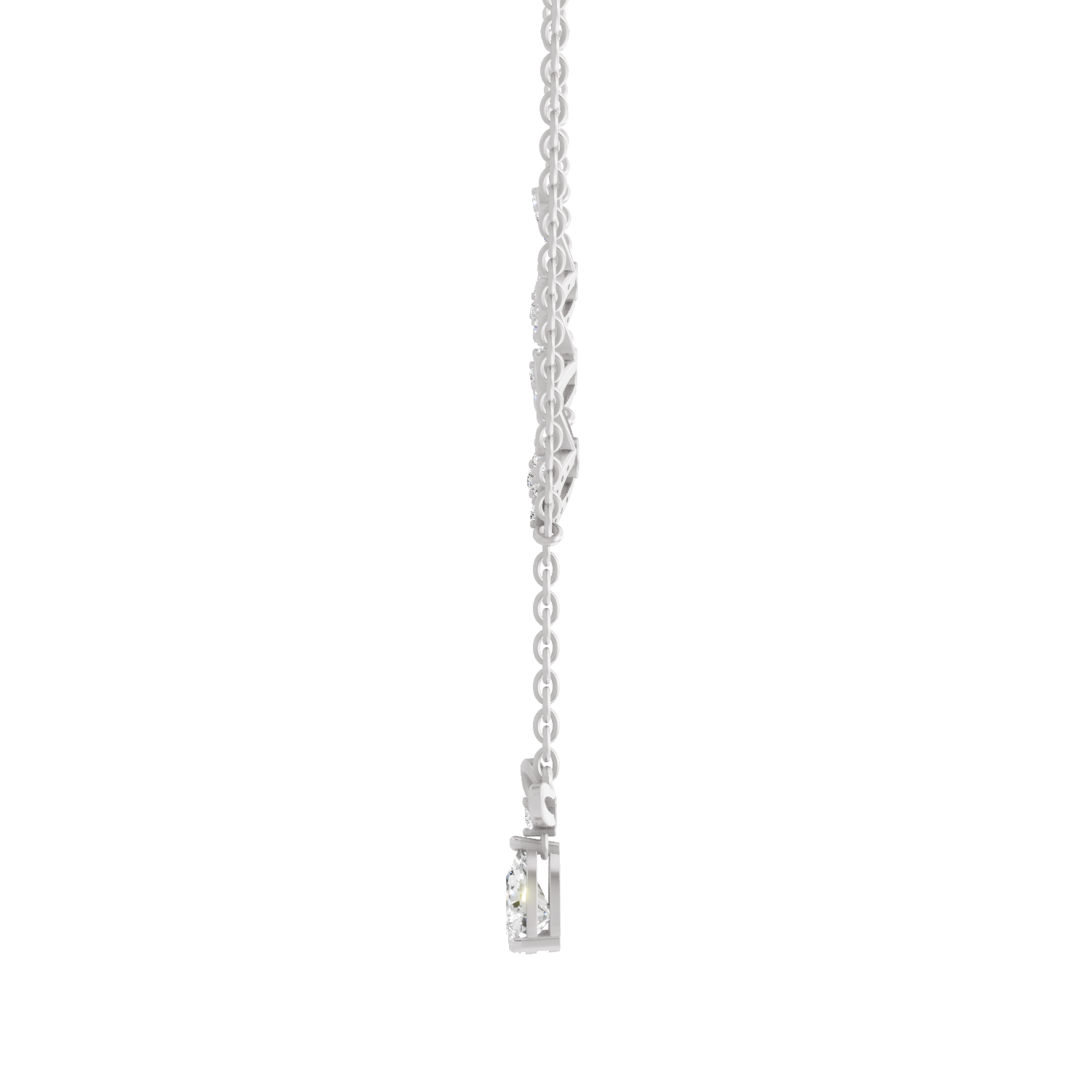 Exquisite Pear Floral Diamond Necklace