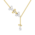 1.22 Carat Pear Diamond Floral Necklace 14K