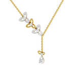1.22 Carat Pear Diamond Floral Necklace 14K