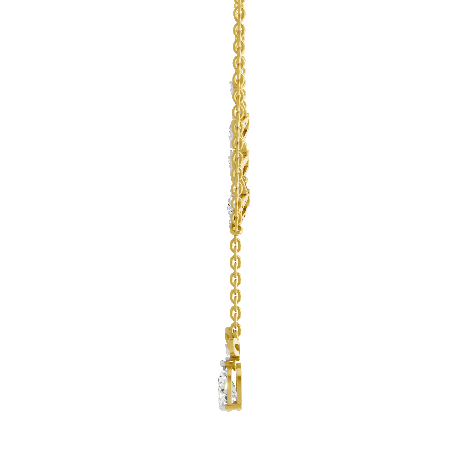 Exquisite Pear Floral Diamond Necklace