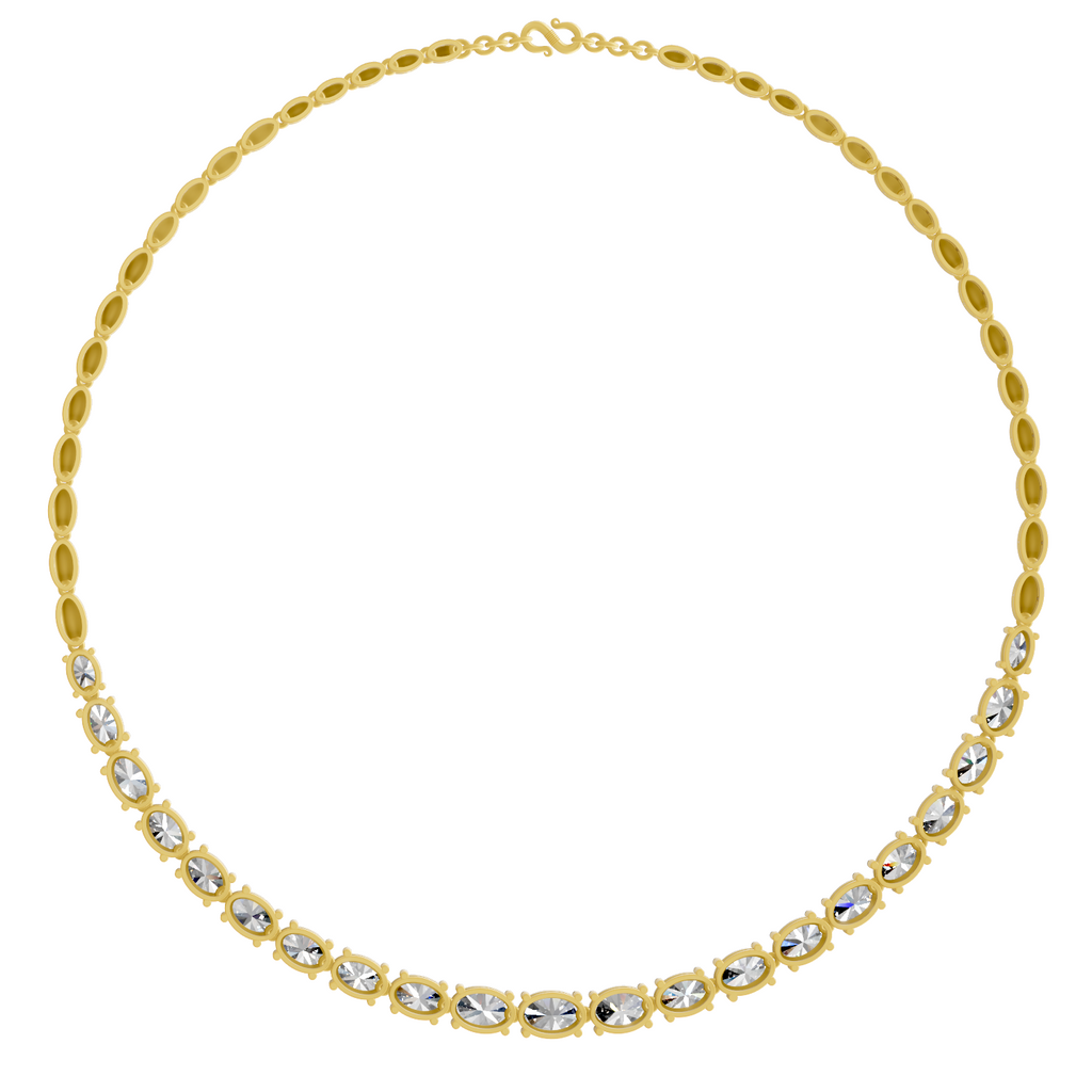 Lab Grown Diamond 19.46 Carat Oval Shape Diamond Necklace 14KY
