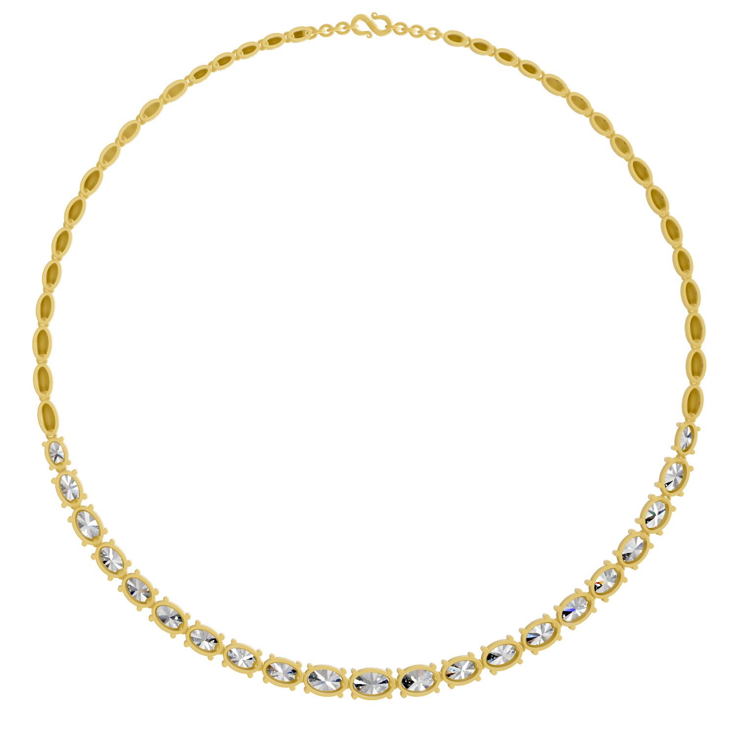 Lab Grown Diamond 19.46 Carat Oval Shape Diamond Necklace 14KY