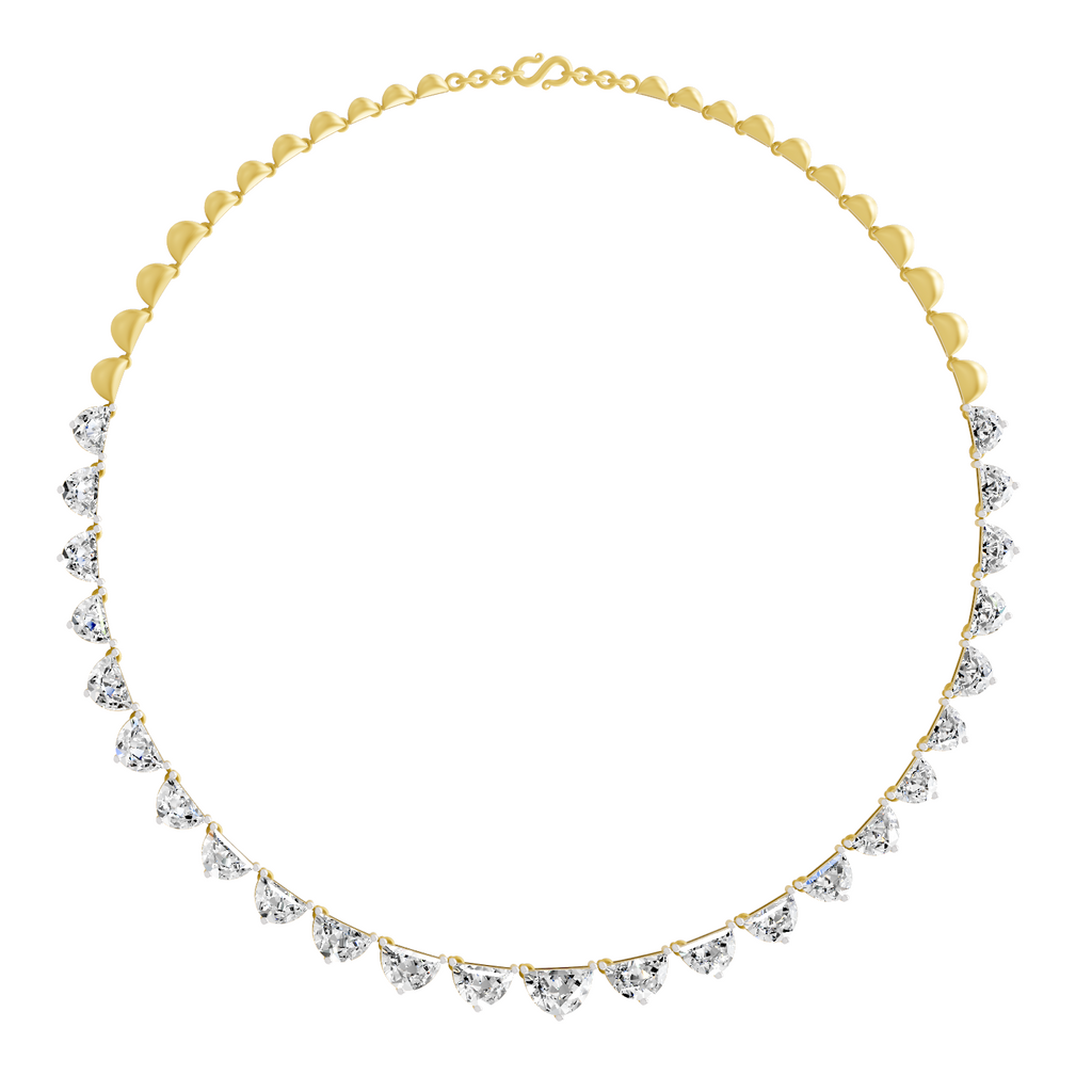 19.24 Carat 14K Gold Harmony Elegant Choker Necklace