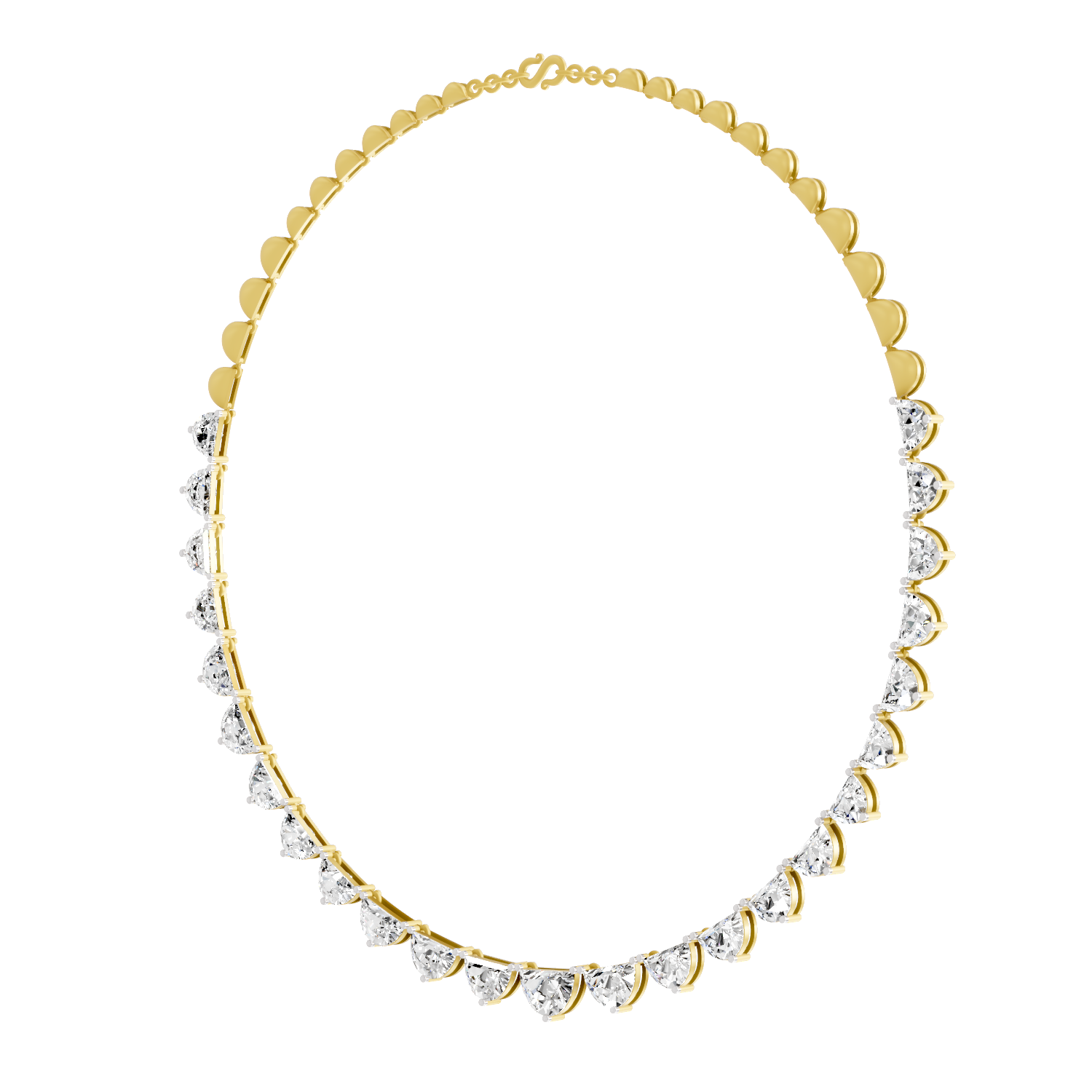 19.24 Carat 14K Gold Harmony Elegant Choker Necklace