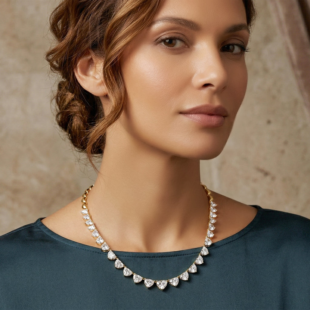 19.24 Carat 14K Gold Harmony Elegant Choker Necklace