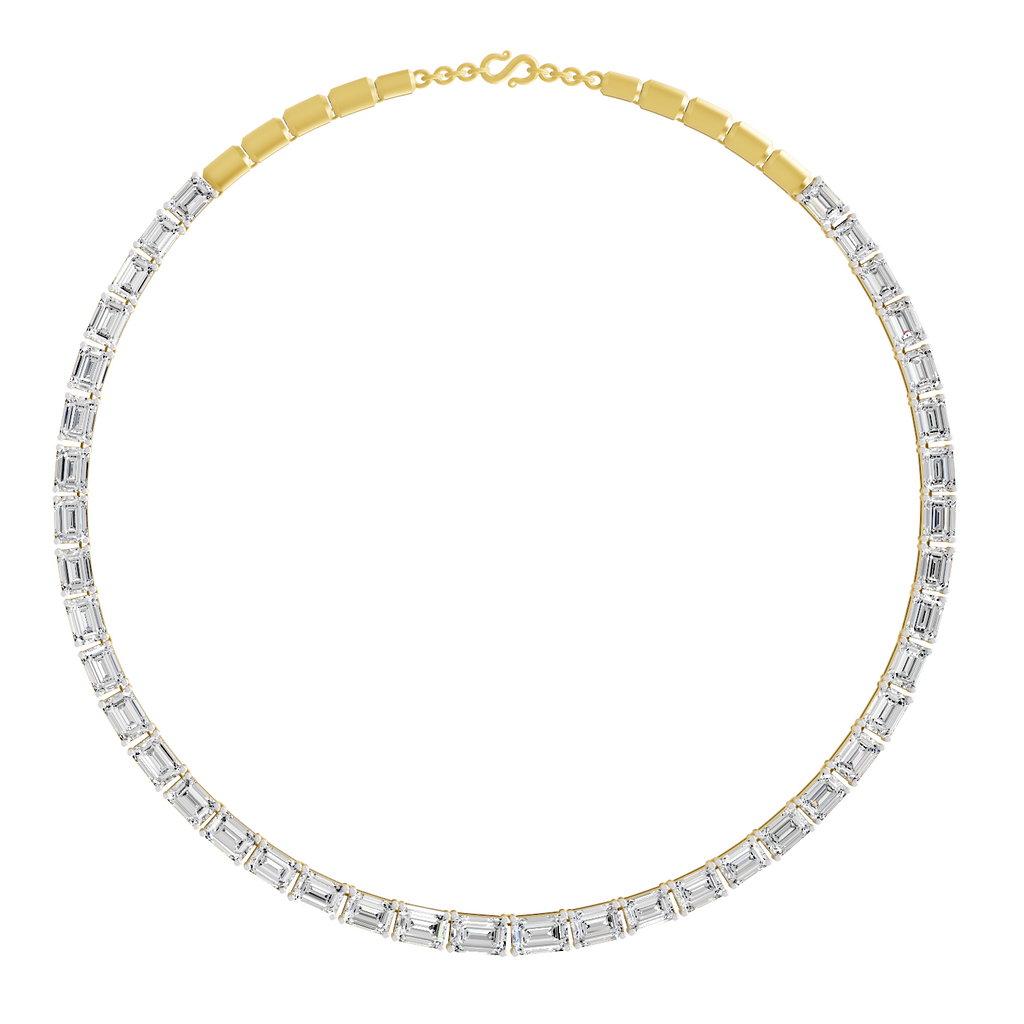 37.53 Carat 14K Gold Emerald Line With Brillant Y Drop