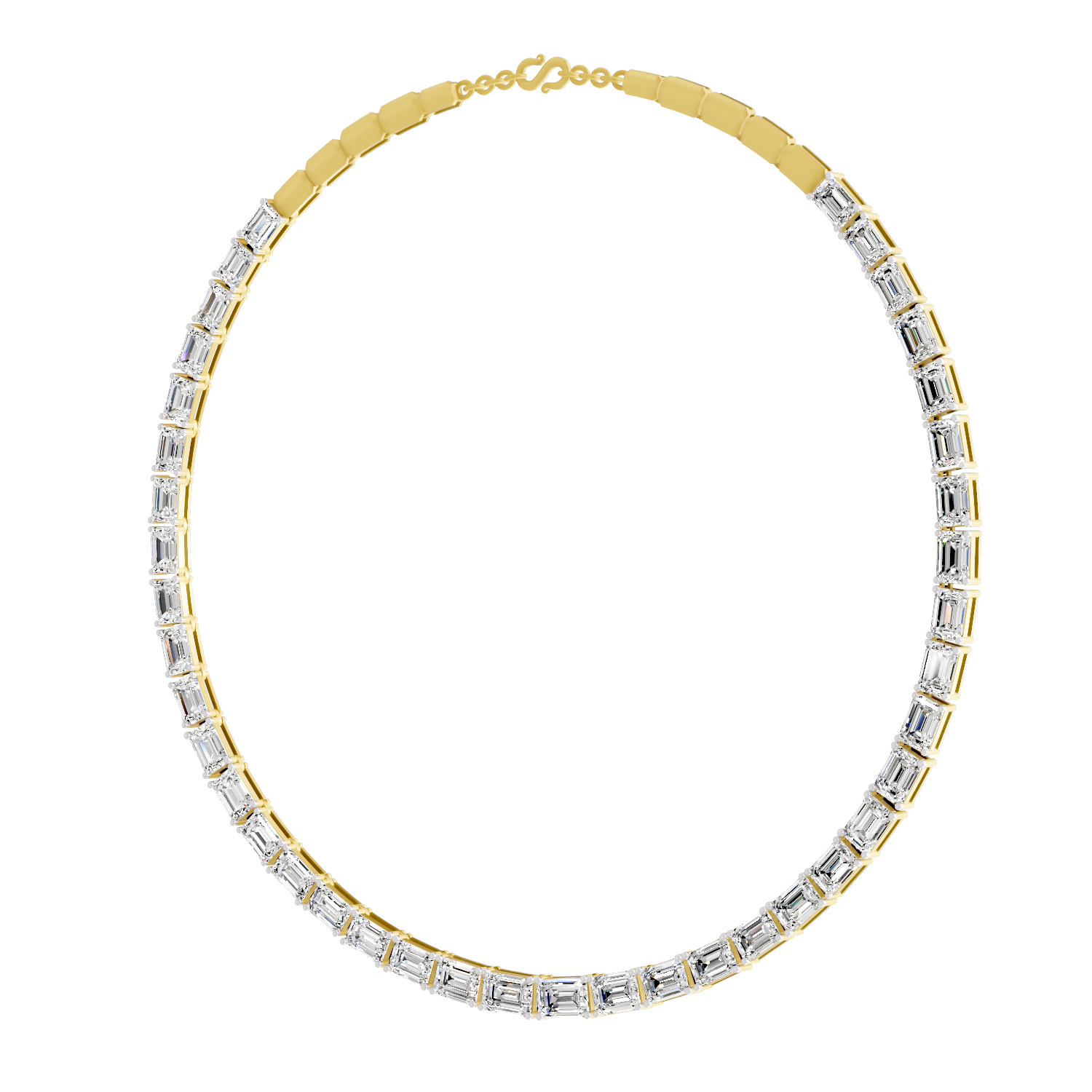 37.53 Carat 14K Gold Emerald Line With Brillant Y Drop