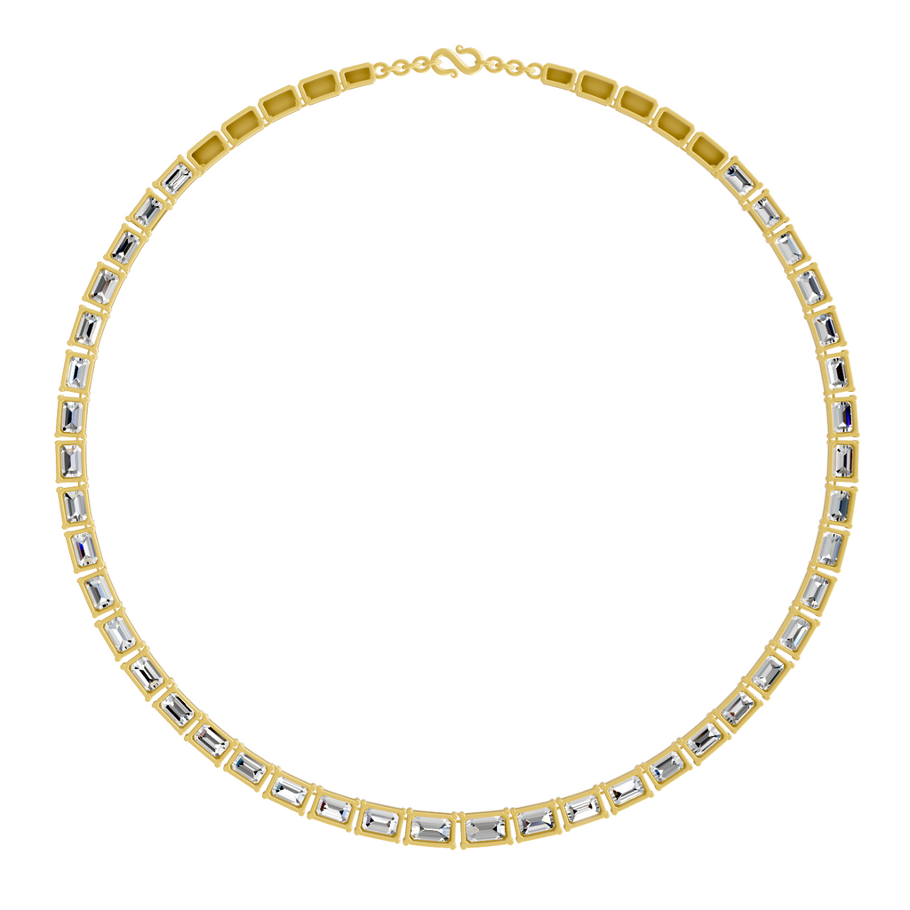37.53 Carat 14K Gold Emerald Line With Brillant Y Drop