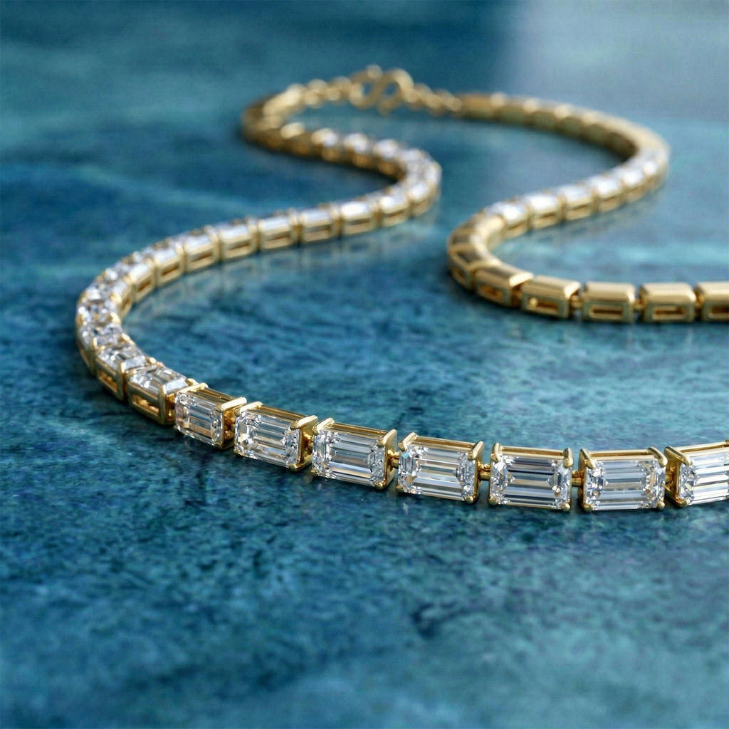 37.53 Carat 14K Gold Emerald Line With Brillant Y Drop
