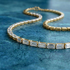 37.53 Carat 14K Gold Emerald Line With Brillant Y Drop
