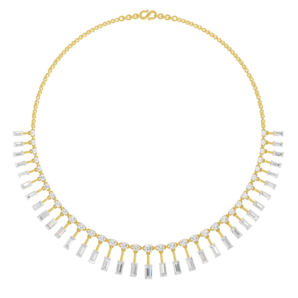 9.63 Carat 14K Gold Aira Emerald Cascade Necklace