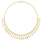 9.63 Carat 14K Gold Aira Emerald Cascade Necklace