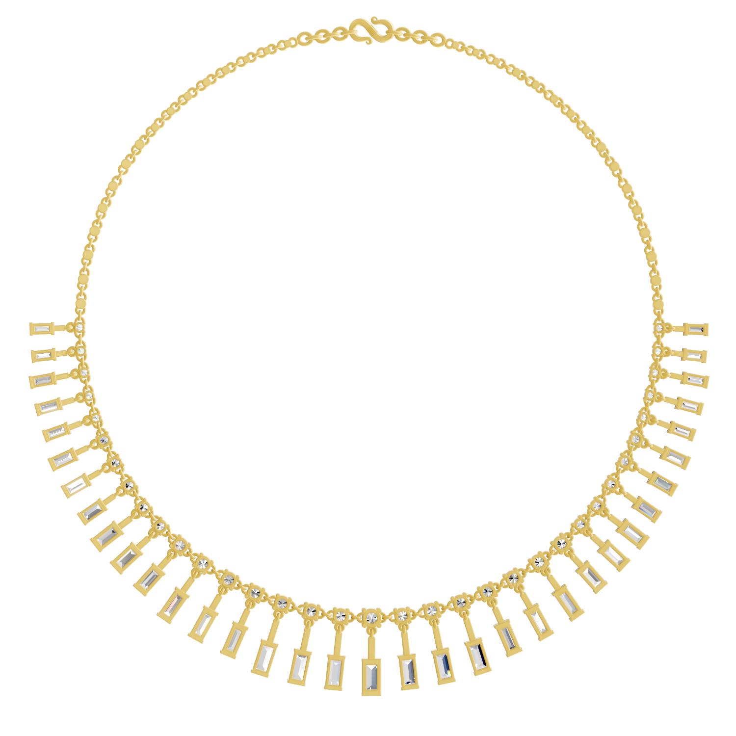 9.63 Carat 14K Gold Aira Emerald Cascade Necklace