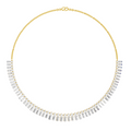 15.47 Carat 14K Gold Regal Baguette Bloom Necklace