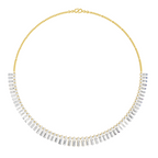15.47 Carat 14K Gold Regal Baguette Bloom Necklace