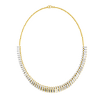 15.47 Carat 14K Gold Regal Baguette Bloom Necklace