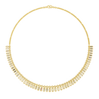 15.47 Carat 14K Gold Regal Baguette Bloom Necklace
