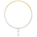 Lab Grown Diamond 28.92 Carat Princess-Cut Diamond Linear Necklace 14KY