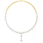 Lab Grown Diamond 28.92 Carat Princess-Cut Diamond Linear Necklace 14KY