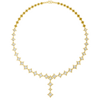 Lab Grown Diamond 28.92 Carat Princess-Cut Diamond Linear Necklace 14KY