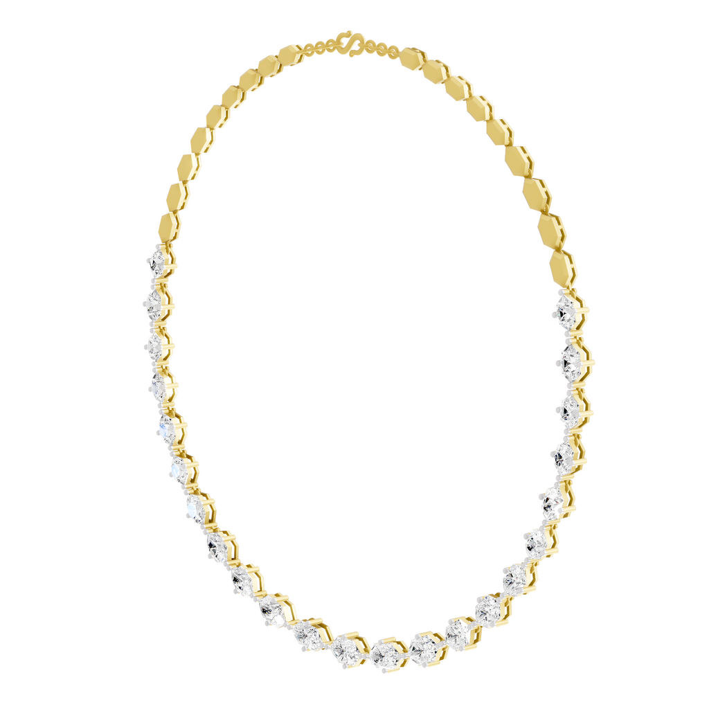 18.46 Carat 14K Gold Aura Bloom Hexa Necklace