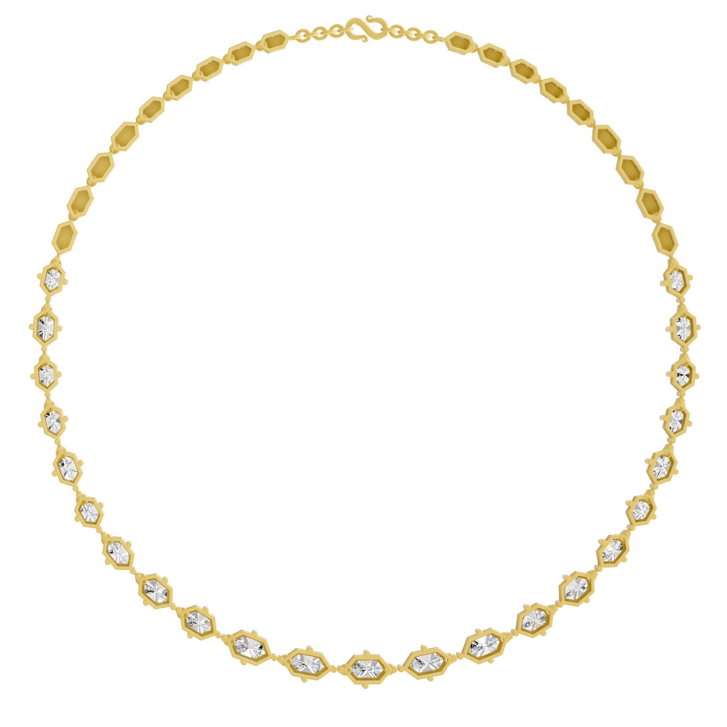 18.46 Carat 14K Gold Aura Bloom Hexa Necklace