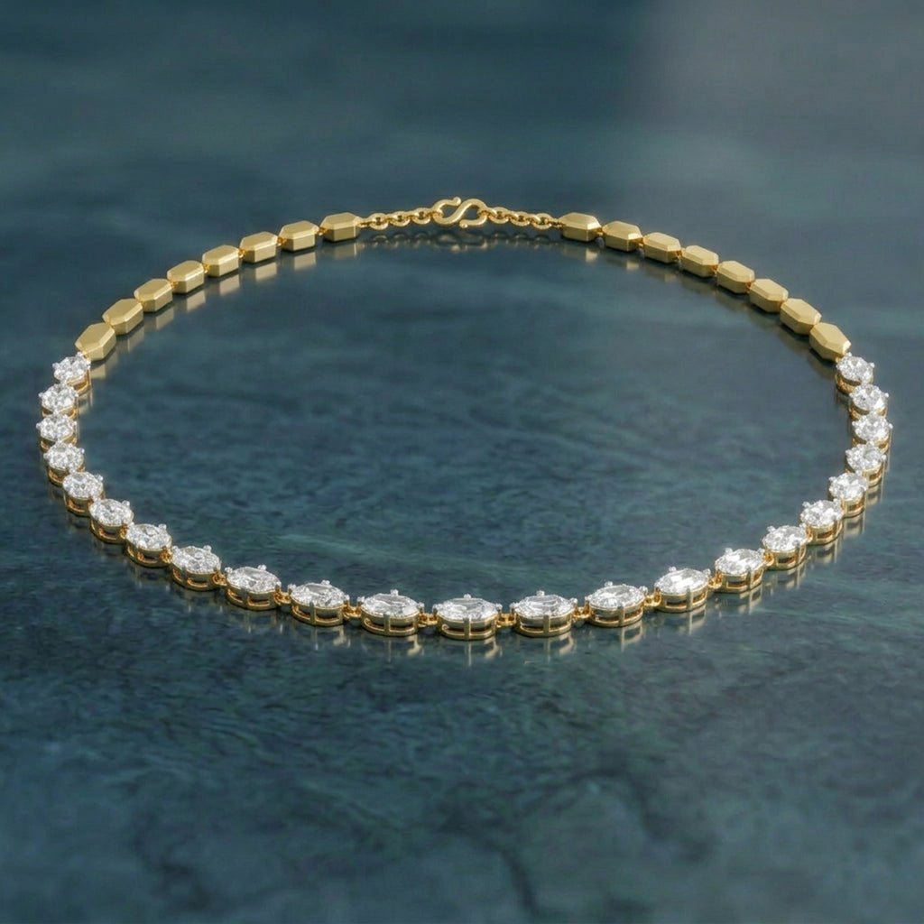 18.46 Carat 14K Gold Aura Bloom Hexa Necklace