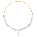 Lab Grown Diamond 28.31 Carat Princess-Cut Diamond Linear Necklace 14KY