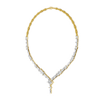 26.13 Carat 14K Gold Elegant V-Shape Necklace