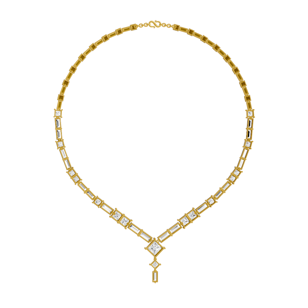 26.13 Carat 14K Gold Elegant V-Shape Necklace