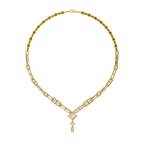 26.13 Carat 14K Gold Elegant V-Shape Necklace