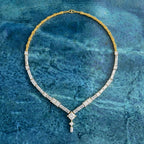 26.13 Carat 14K Gold Elegant V-Shape Necklace