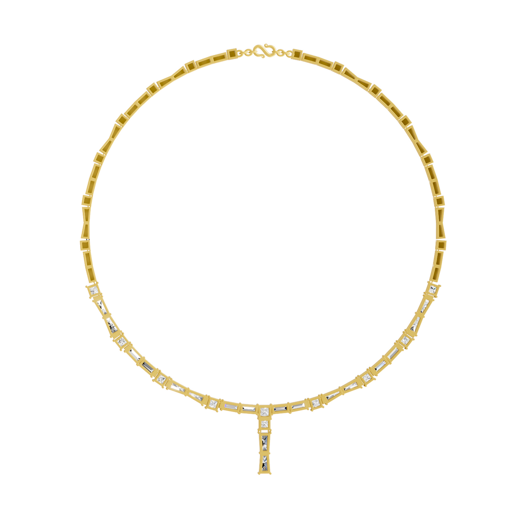 12.02 Carat 14K Gold Bagutte Necklace