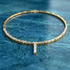 12.02 Carat 14K Gold Bagutte Necklace