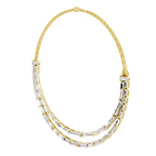 26.41 Carat 14K Gold Elegant Multi-Row Baguette Necklace