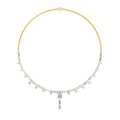15.6 Carat 14K Gold Emerald Rhythm Line Drop Necklace