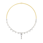 15.6 Carat 14K Gold Emerald Rhythm Line Drop Necklace