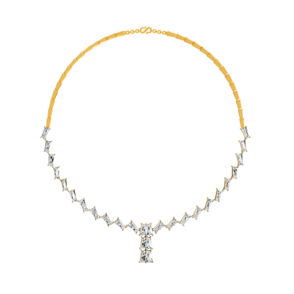 16.82 Carat 14K Gold Line Drop Necklace