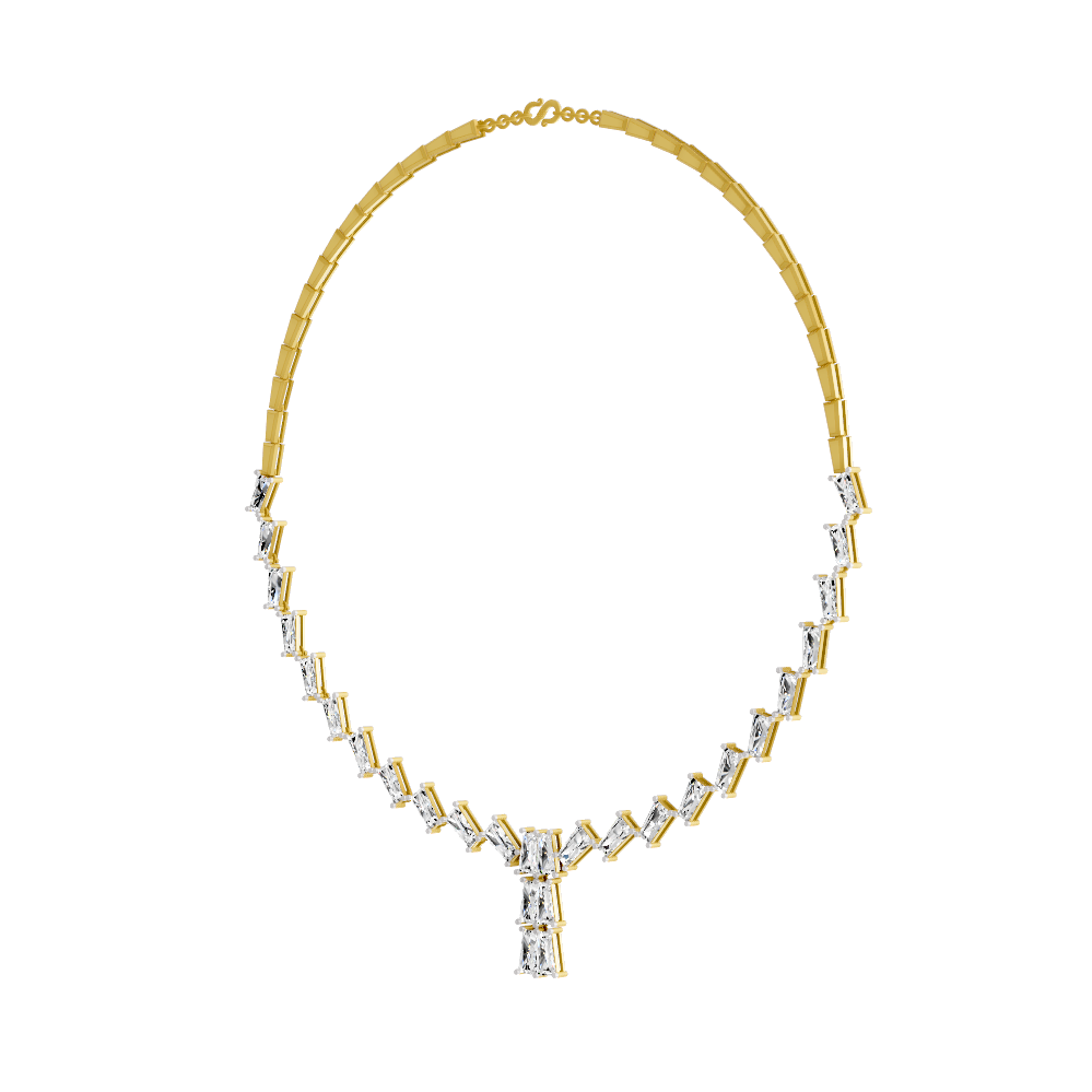 16.82 Carat 14K Gold Line Drop Necklace