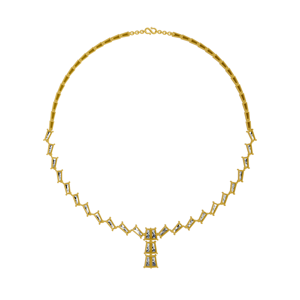 16.82 Carat 14K Gold Line Drop Necklace
