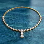 16.82 Carat 14K Gold Line Drop Necklace