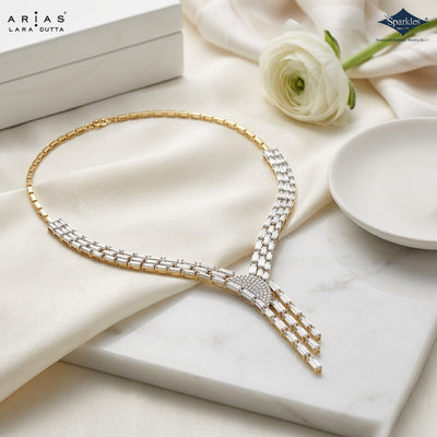 Arias by Lara Dutta Iconic Baguette Diamond Necklace