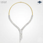 Arias by Lara Shimmering Waterfall Baguette Diamond V-Necklace
