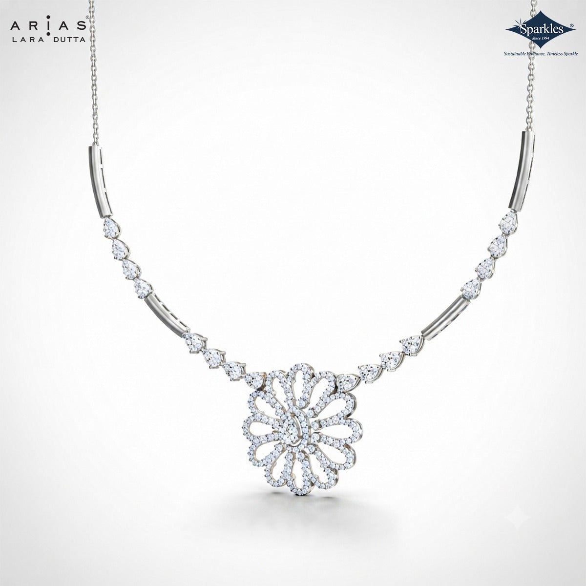 Sparkles Arias by Lara Dutta Daisy Blossom Diamond Necklace